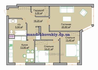Купити квартиру, Новобудова, Мандрыковская ул., 136, Дніпро, id 23204