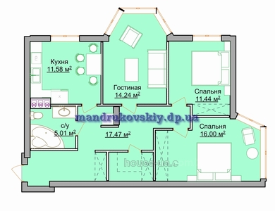 Купити квартиру, Новобудова, Мандрыковская ул., 136, Дніпро, id 23239
